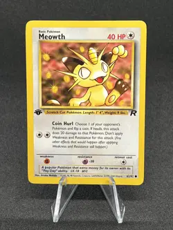 1st Edition Meowth Pokemon Team Rocket 62/82 - Image 1