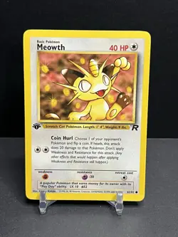 POKEMON TCG MEOWTH 62/82 COMMON REGULAR LP/NM 1ST EDITION TEAM ROCKET - Image 1