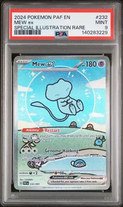 2024 POKEMON PAF EN-PALDEAN FATES SPECIAL ILLUSTRATION RARE #232 MEW EX PSA 9 - Image 1