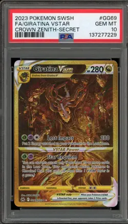 Pokemon Giratina VSTAR Crown Zenith Secret Rare Full Art #GG69 PSA 10 Gem Mint - Image 1