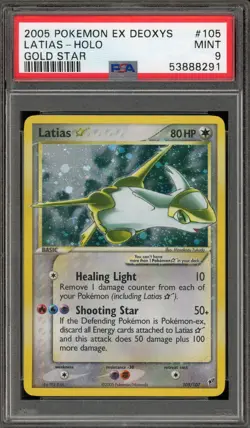 Pokemon Latias Gold Star EX Deoxys Holo Ultra Rare #105 PSA 9 Mint - Image 1