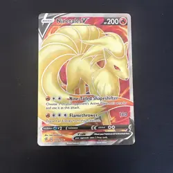 Pokemon TCG Ninetales V Rebel Clash Holo Full Art Ultra Rare Card 177/192 Mint - Image 1