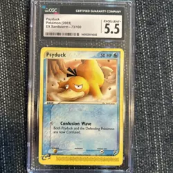 CGC 5.5 Excellent + Psyduck 2003 EX Sandstorm 73/100 Pokemon Card - Image 1