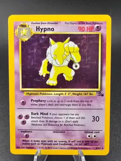 Pokemon TCG Hypno Fossil Holo Unlimited Rare Card 8/62 LP - Image 1
