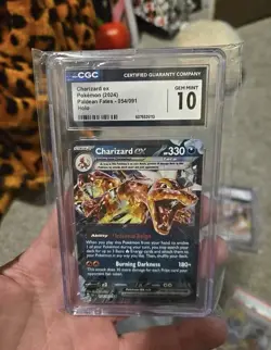 Pokemon 2024 Charizard EX Ultra Rare Holo Card #054/091 Paldean Fates CGC 10 - Image 1