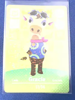 Authentic Animal Crossing Amiibo Card Series 4 Gracie 307 SP NEVER SCANNED MINT! - Image 1