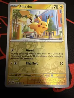 Pokemon Pikachu TCG Paldean Fates 018/091 Common Reverse Holo Card NM - Image 1