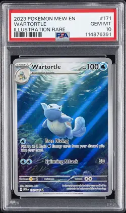 2023 POKEMON MEW EN-151 ILLUSTRATION RARE #171 WARTORTLE PSA 10 - Image 1