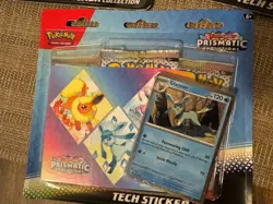 Pokemon TCG Prismatic Evolutions Sticker Collection Blister Set of 3 Boosters - Image 2