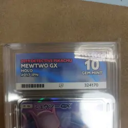 Pokemon Mewtwo GX Black Star SM196 Sun & Moon Detective Pikachu japanese graded - Image 4