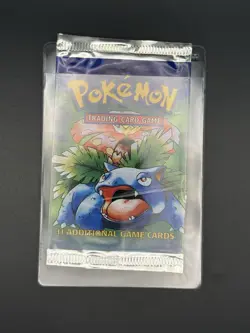 Pokemon TCG Base Set Empty Booster Pack Wrapper Venusaur - Image 1