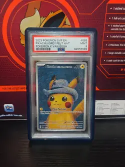 Pokemon Pikachu TCG Grey Felt Hat #085 Promo Van Gogh Pikachu - Image 2