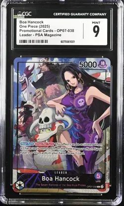 CGC 9 Boa Hancock OP07-038 PSA Magazine Alt Art One Piece Promo Card Exclusive - Image 1