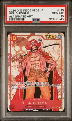 PSA 10 One Piece Japanese OP09-118 GOL D. ROGER Alternate Art SEC GEM MINT 💎 - Image 1