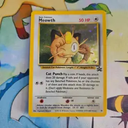 Meowth Black Star Promo 10 Pokemon Card Rare Holo LP - Image 1