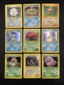 Vintage Pokemon Cards Holo Rare WOTC Lot Gym Heroes, Team Rocket, Base Set MP/HP - Image 1