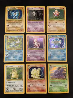 Vintage Holo Rare Pokemon Cards WOTC Era Base Set, Fossil, Jungle MP/HP Mewtwo - Image 1