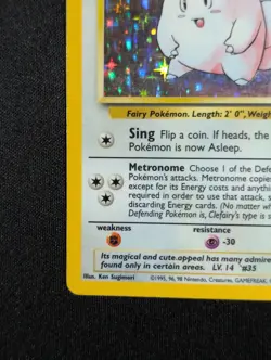 Pokemon TCG Clefairy Base Set Holo Unlimited Rare Card 5/102 NM/LP+ - Image 5