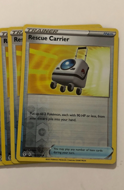Pokemon Card Evolving Skies 3x Playset Reverse Holo Rescue Carrier 154/203 NM - Image 1