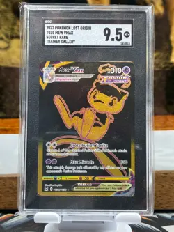 2022 Pokemon Lost Origin MEW VMAX Secret Rare Trainer Gallery SGC 9.5 Mint+ - Image 1