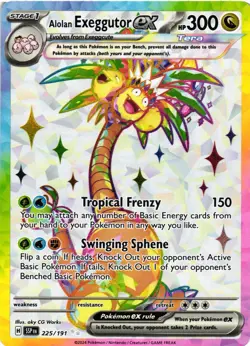 Pokemon TCG SV08: Surging Sparks 225/191 Alolan Exeggutor ex LP - Image 1