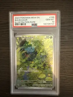 Bulbasaur 166/165 Illustration Rare 2023 Pokemon 151 MEW EN PSA 10 Gem Mint - Image 1