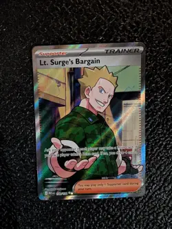 3**Pokemon ME01: Mega Evolutions LT. SURGE'S BARGAIN 170/132 Ultra Rare Full - Image 1