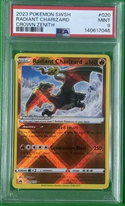 2023 Pokemon SWSH Crown Zenith #020 Radiant Charizard PSA 9 MINT - Image 1