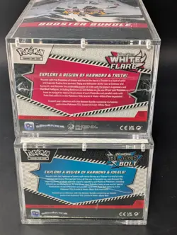 2x Pokemon Black Bolt White Flare Sealed Booster Bundle Display Case W/Acrylic - Image 3