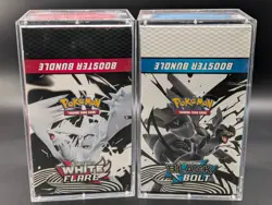 2x Pokemon Black Bolt White Flare Sealed Booster Bundle Display Case W/Acrylic - Image 1