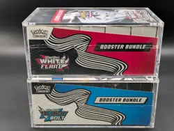 2x Pokemon Black Bolt White Flare Sealed Booster Bundle Display Case W/Acrylic - Image 4