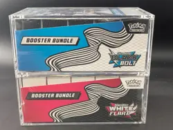 2x Pokemon SV10.5 Black Bolt White Flare Sealed Booster Bundle Display W/Acrylic - Image 3