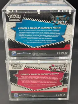 2x Pokemon SV10.5 Black Bolt White Flare Sealed Booster Bundle Display W/Acrylic - Image 4