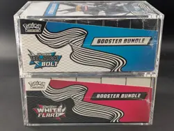 2x Pokemon SV10.5 Black Bolt White Flare Sealed Booster Bundle Display W/Acrylic - Image 5
