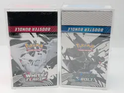 Pokemon SV10.5 Black Bolt White Flare Sealed LOT 2 Booster Bundle Display Case - Image 1