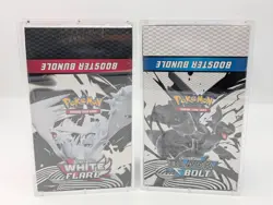 Pokemon SV10.5 Black Bolt White Flare Sealed LOT 2 Booster Bundle Display Case - Image 1