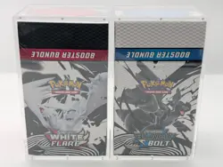 2x Pokemon SV10.5 Black Bolt White Flare Sealed Booster Bundle Display W/Acrylic - Image 1