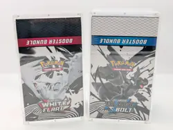2x Pokemon SV10.5 Black Bolt White Flare Sealed Booster Bundle Display W/Acrylic - Image 1