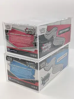 2x Pokemon SV10.5 Black Bolt White Flare Sealed Booster Bundle Display W/Acrylic - Image 3