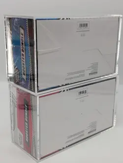 2x Pokemon SV10.5 Black Bolt White Flare Sealed Booster Bundle Display W/Acrylic - Image 2
