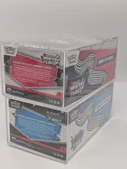 2x Pokemon SV10.5 Black Bolt White Flare Sealed Booster Bundle Display W/Acrylic - Image 4