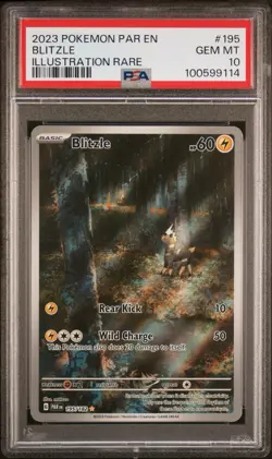 PSA 10 GEM Mint Blitzle 195/182 Illustration Rare - Pokemon Paradox Rift SV04 - Image 1