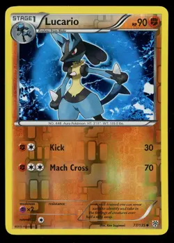 Pokemon Reverse Holo Lucario 77/135 Black & White Plasma Storm Near Mint - Image 1