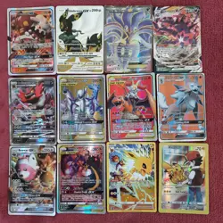 Pokemon Card Lot (12 Cards) - GX, VMAX, Umbreon GX, Pikachu - Image 1