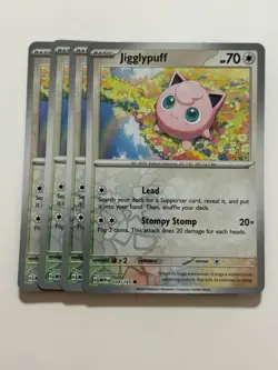 Pokemon Card 151 Reverse Holographic 4x Playset Jigglypuff 039/165 Near Mint - Image 1