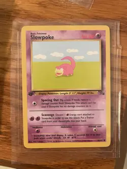 1st Edition Slowpoke 55/62 - Fossil - Common - Pokemon - NM- - Image 1