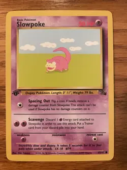 1st Edition Slowpoke 55/62 - Fossil - Common - Pokemon - NM- - Image 2