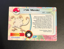 1999 Topps Pokemon Blue Logo TV Animation Edition Menki #56 - Image 2