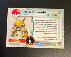 1999 Topps Pokemon Blue Logo TV Animation Edition Simsala #65 - Image 2