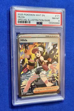 2025 Pokemon Wht En-White Flare #171 Hilda Special Illustration Rare PSA 8 - Image 1